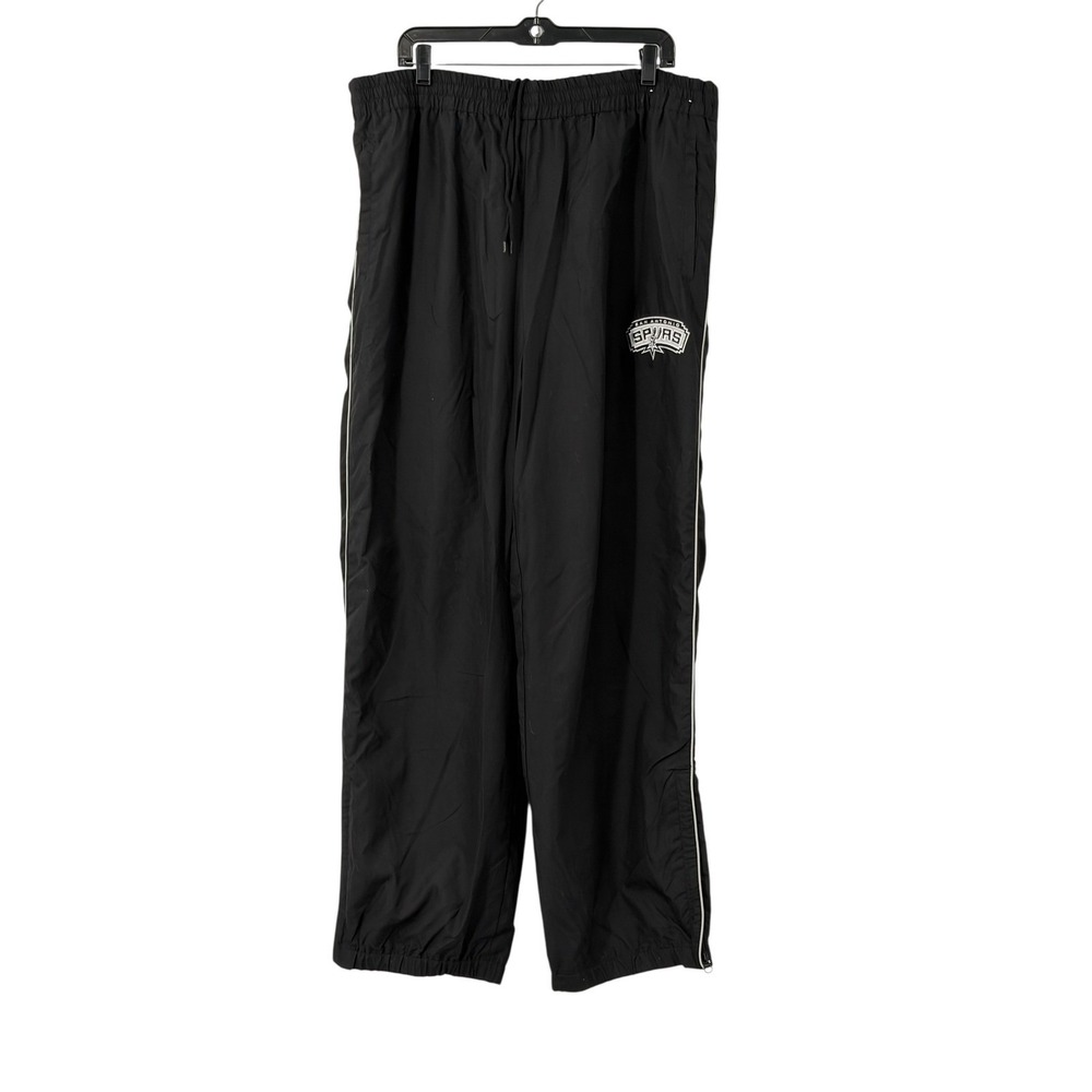 NBA San Antonio Spurs Track Pants Mens XXL Black Warm Up Athletic Zipper Ankle